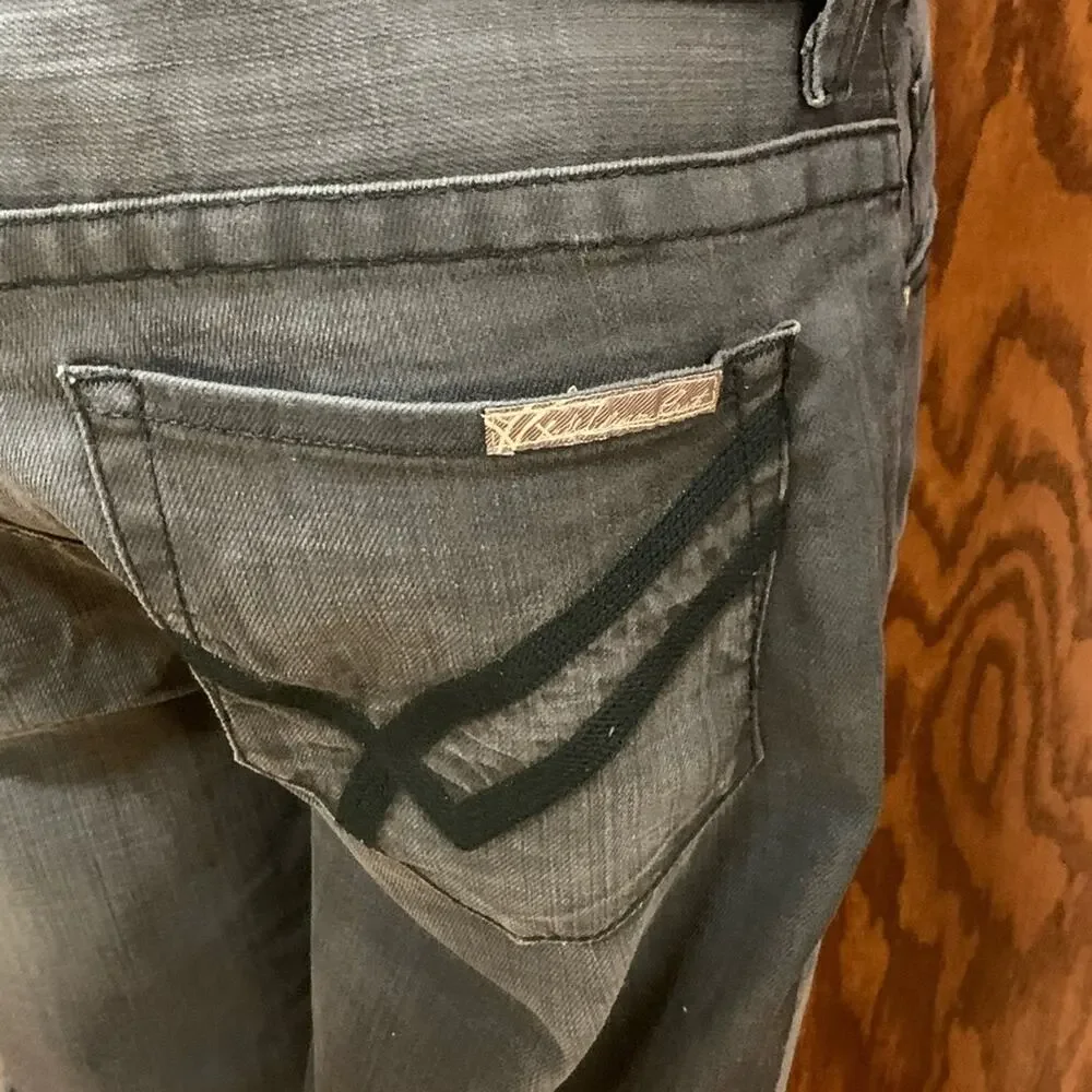 William Rast Gray Jeans Ren Straight Low Rise Stretch Size 34 Designer Denim - Picture 3 of 10